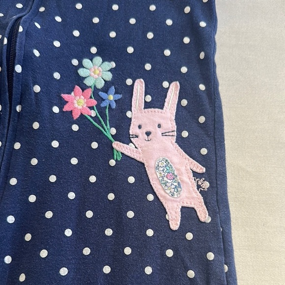 Carter's - Navy Onesie Sleeper with scalloped Trim - Picture 4 of 6